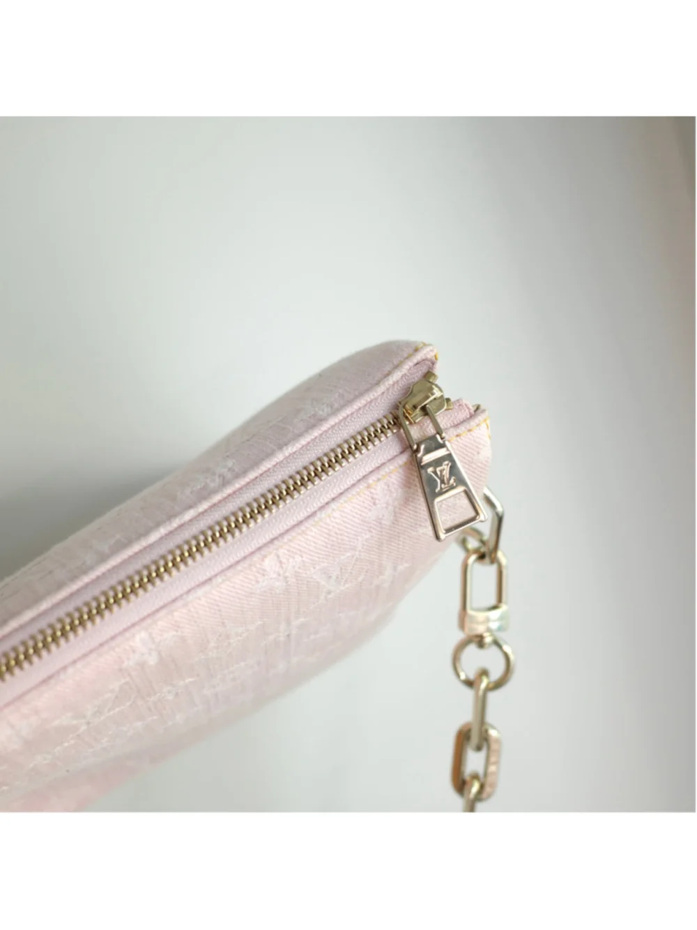 LOUIS VUITTON Light Pink Denim Coussin PM